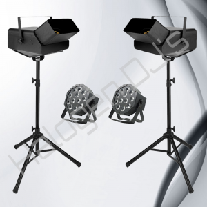 2 Large Bubbles and 2 DJ Lights with Stands - Level 1 Stage Effect Package Hire