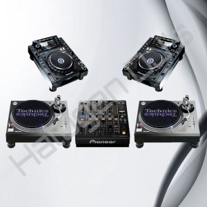 Two CDJ2000s, a DJM900 Nxs and two Technics SL-1200 Turntables - 2 x CDJ2000 - 1 x DJM900 Nexus - 2 x Technics SL-1200 Turntables Hire