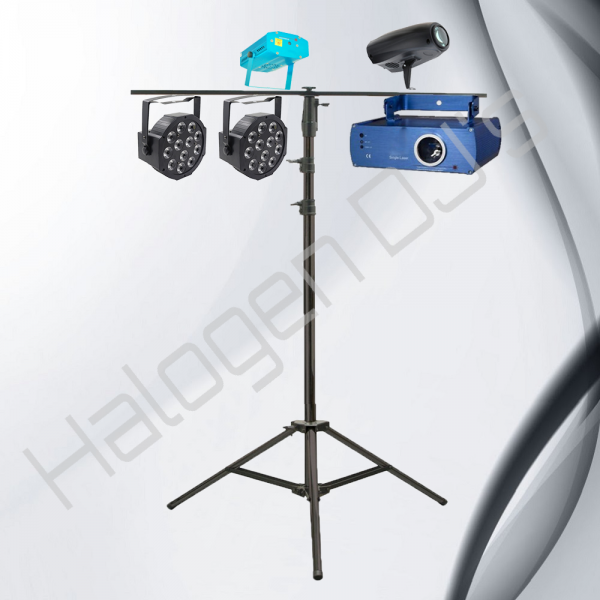DJ Light, Laser Light, Strobe Light, Smoke Machine and Lighting Stand - Level 2 Lighting Package Hire