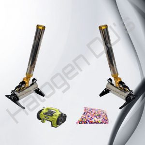 2 of Our Confetti Cannons with Air Compressor and Confetti - Level 3 Stage Effect Package Hire