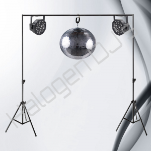 2 of Our Pin Spot Stage Lights, Mirror Ball and Stands - Level 7 Lighting Package Hire