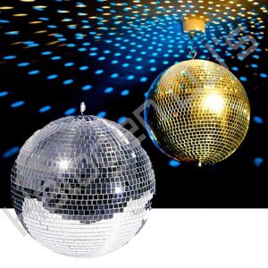 12 inch or 30 cm in diameter mirror or disco ball - 12 Inch 30cm Mirror Ball Hire with Halogen DJ Company