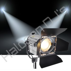 200 watt LED Fresnel light with barn door compatibility - 2200KM 200W LED Fresnel Light Hire with Halogen DJ Company