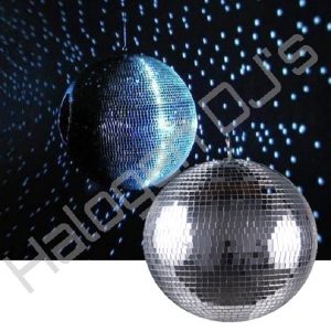 24 inch or 60 cm diameter mirror or disco ball - 24 Inch 60cm Mirror Ball Hire with Halogen DJ Company