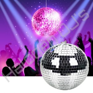 40 inch or 100 cm diameter mirror or disco ball - 40 Inch 100cm Mirror Ball Hire with Halogen DJ Company