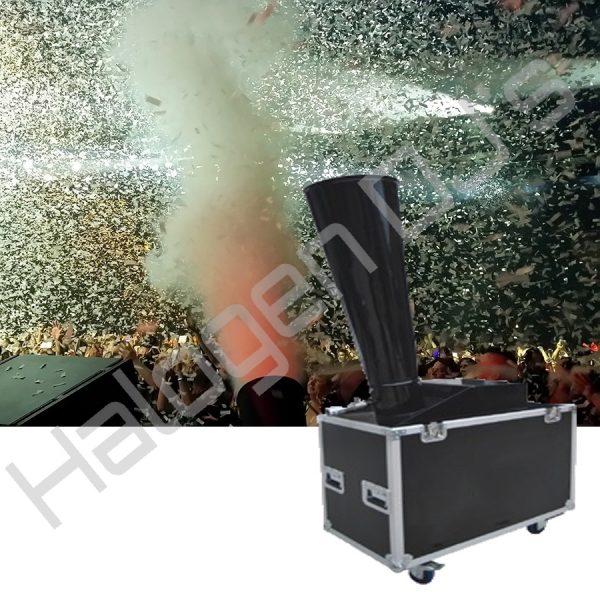 CO2 powered confetti stage special effect machine continuous feed - BIG CO2 Confetti Blower Hire