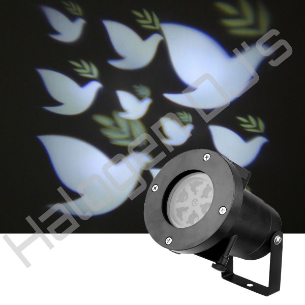 Peace, Hope and Love Dove with Olive Branch - Dove Effect Projection Gobo Light Hire