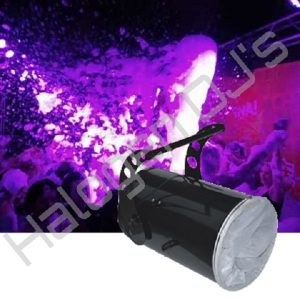 Ceiling mountable fluid based foam stage atmospheric effect hanging machine 1500 watts that produces a stream of foam over a crowd at a UV party - PPT-757 1500W Hanging Foam Machine Hire