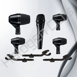 Shure PGA52, 3 Shure PGA56, a Shure PGA57 and 3 Shure AP56DM - Shure PGADRUMKIT5 Drum Kit Microphones Hire with Halogen DJ Company