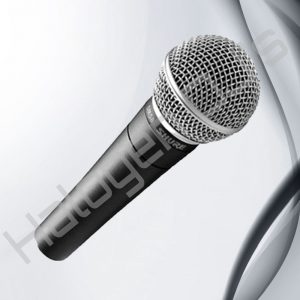 Shure brand corded vocal microphone for singing and speeches - Shure SM58 Vocal Microphone Hire with Halogen DJ Company