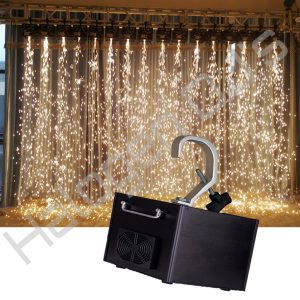 A curtain of indoor firework cold spark stage atmospheric special effects cover a stage - Spectacular Spark Waterfall Machine Hire
