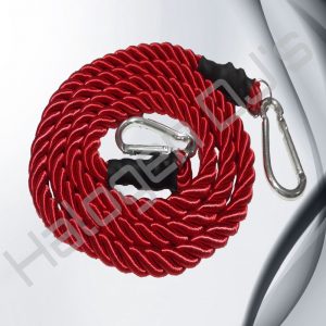 1.7 metre red rope for use with rope bollards - 1 x 1.7m Long Red Rope Hire with Halogen DJ Company