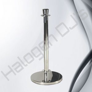 1 metre tall silver bollards for crowd control - 1m Silver Bollards Hire with Halogen DJ Company