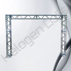 3 metre H shape box truss for event equipment setup - 3m H Box Truss Hire with Halogen DJ Company