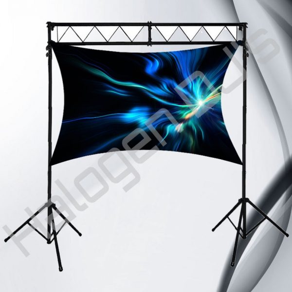 Stretch design 3 by 3 metre projector screen - 3m x 3m Stretch Projector Screen Hire with Halogen DJ Company