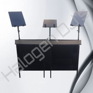 Table for tidy management of complete DJ set ups - HAL24 Extra Large DJ Table Hire with Halogen DJ Company