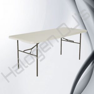 2 by 4 foot trestle table that can be folded up for easy storage and transport - Small 2 x 4 ft Trestle Table Hire with Halogen DJ Company
