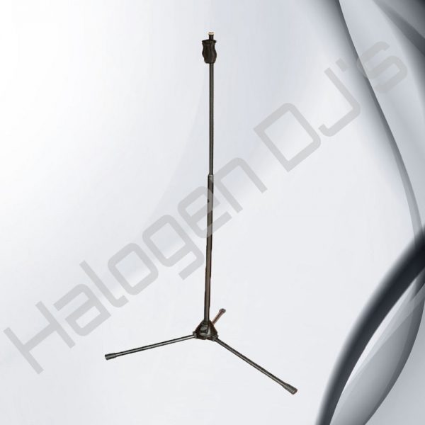 Microphone stand, straight arm design with tripod legs - Straight Arm Microphone Stand Hire with Halogen DJ Company