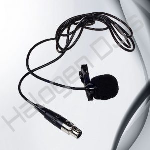 Black clip-on XLR lavalier microphone - Tie Clip-On Lapel Lavalier Mini XLR Microphone Black Hire with Halogen DJ Company