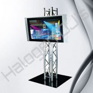2 metre truss with base plate for TV support - TV Truss - 2m Single Truss + Base Plate Hire with Halogen DJ Company