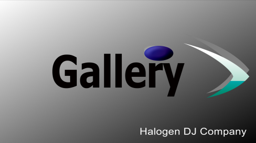 The word Gallery as a title, with the Halogen DJ Company logo